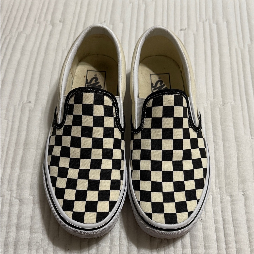 Vans Black and White Checkered Slip-On basically new worn twice women’s size 7